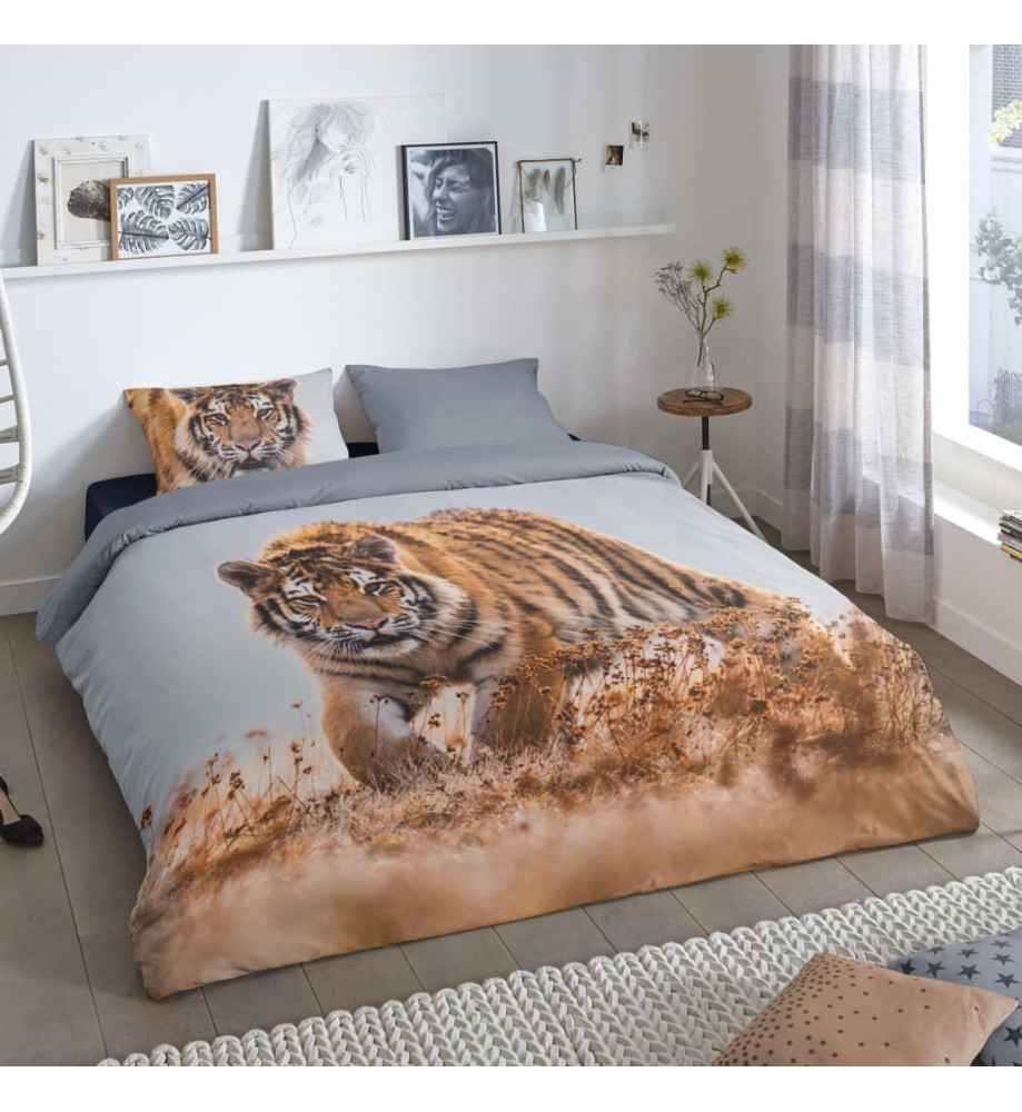 Good Morning Housse de couette TIGER 200x200/220 cm Multicolore