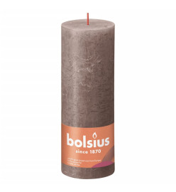 Bolsius Bougies pilier rustiques Shine 4 pcs 190x68 mm Taupe rustique