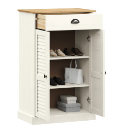 Armoire à chaussures VIGO blanc 60x35x96 cm bois massif de pin