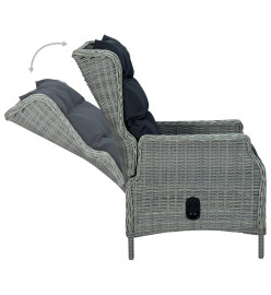 Ensemble de salle à manger de jardin 3 pcs Gris clair