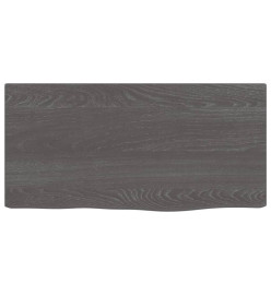 Étagère murale gris foncé 40x20x6 cm bois chêne massif traité