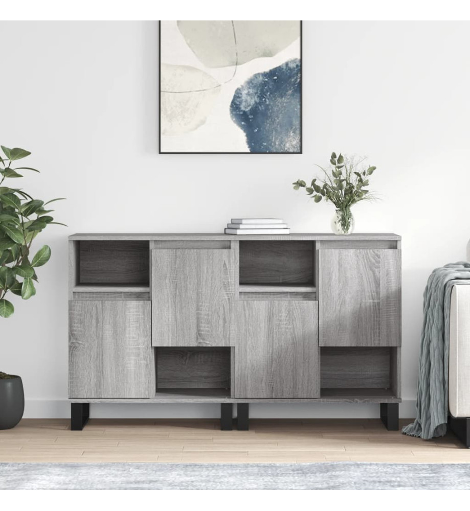 Buffets 2 pcs sonoma gris bois d'ingénierie Buffets 2 pcs sonoma gris bois d'ingénierie