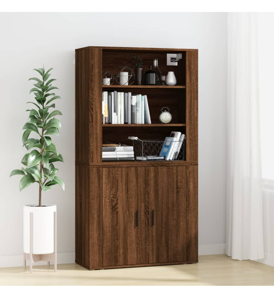 Buffet haut Chêne marron Bois d'ingénierie