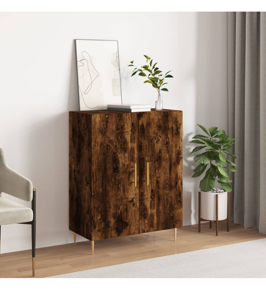 Buffet chêne fumé 69,5x34x90 cm bois d'ingénierie Buffet chêne fumé 69,5x34x90 cm bois d'ingénierie