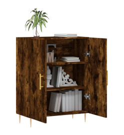 Buffet chêne fumé 69,5x34x90 cm bois d'ingénierie