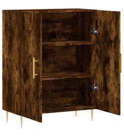 Buffet chêne fumé 69,5x34x90 cm bois d'ingénierie