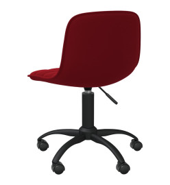 Chaises pivotantes salle à manger 2 pcs Rouge bordeaux Velours