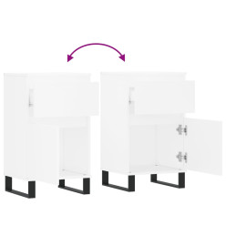 Buffets 2 pcs blanc 40x35x70 cm bois d’ingénierie