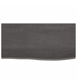 Étagère murale gris foncé 60x30x2 cm bois chêne massif traité