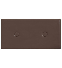 Panneaux muraux 12 pcs Marron 30x15 cm Similicuir 0,54 m²