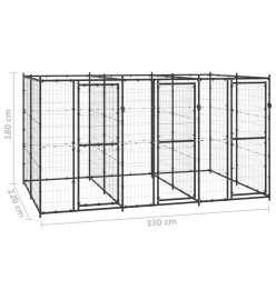 Chenil extérieur Acier 7,26 m²