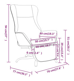 Chaise de relaxation et repose-pied Marron brillant Similicuir