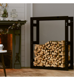 Support pour bois de chauffage Noir 80x25x100 cm Bois de pin