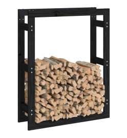 Support pour bois de chauffage Noir 80x25x100 cm Bois de pin