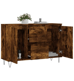 Buffet chêne fumé 104x35x70 cm bois d'ingénierie