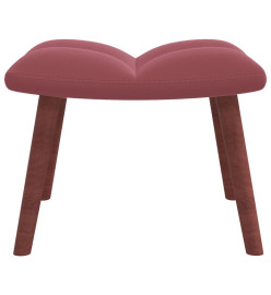 Chaise de relaxation avec repose-pied Rose Velours