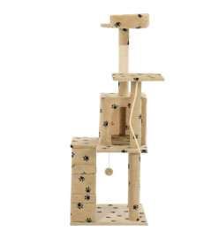 Arbre à chat avec griffoirs en sisal 120 cm Beige Motif pattes