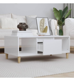 Table basse Blanc brillant 90x50x36,5 cm Bois d'ingénierie