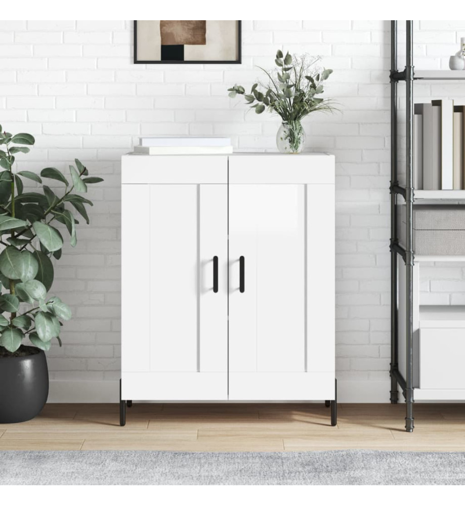 Buffet Blanc brillant 69,5x34x90 cm Bois d'ingénierie Buffet Blanc brillant 69,5x34x90 cm Bois d'ingénierie