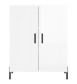 Buffet Blanc brillant 69,5x34x90 cm Bois d'ingénierie