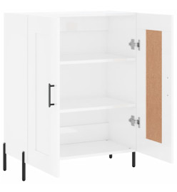 Buffet Blanc brillant 69,5x34x90 cm Bois d'ingénierie
