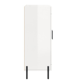 Buffet Blanc brillant 69,5x34x90 cm Bois d'ingénierie