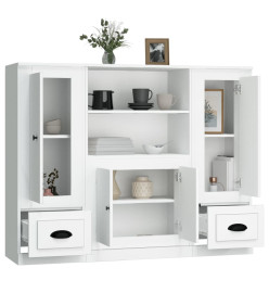 Buffets 3 pcs blanc bois d'ingénierie