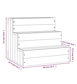 Escalier pour animaux de compagnie Gris 40x37,5x35 cm Bois pin