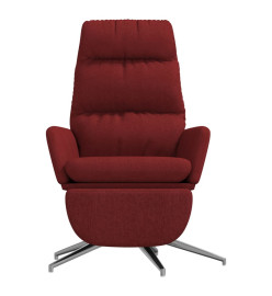 Chaise de relaxation avec repose-pied Rouge bordeaux Tissu