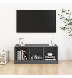 Meuble TV Gris 104x33x41 cm Bois de pin massif