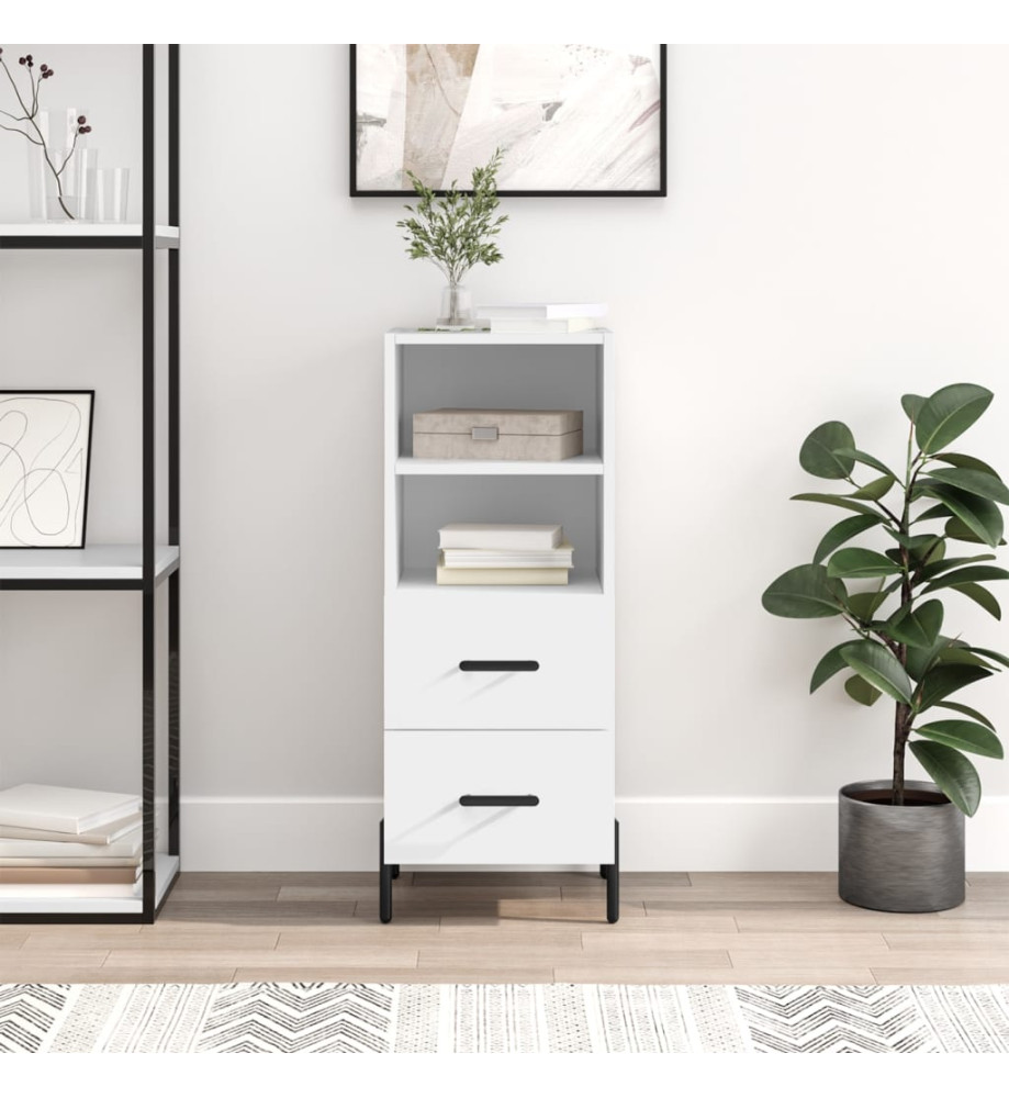 Buffet blanc 34,5x34x90 cm bois d'ingénierie Buffet blanc 34,5x34x90 cm bois d'ingénierie