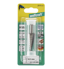 wolfcraft Foret par incréments 8 mm 4-20 mm Acier rapide Gris 2515000