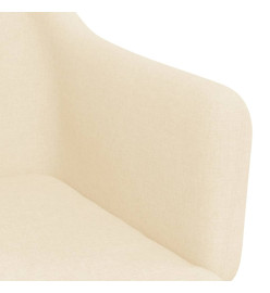 Chaises pivotantes à manger lot de 2 Crème Tissu