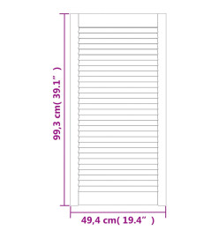 Portes d'armoire à persiennes 2 pcs 99,3x49,4 cm pin massif