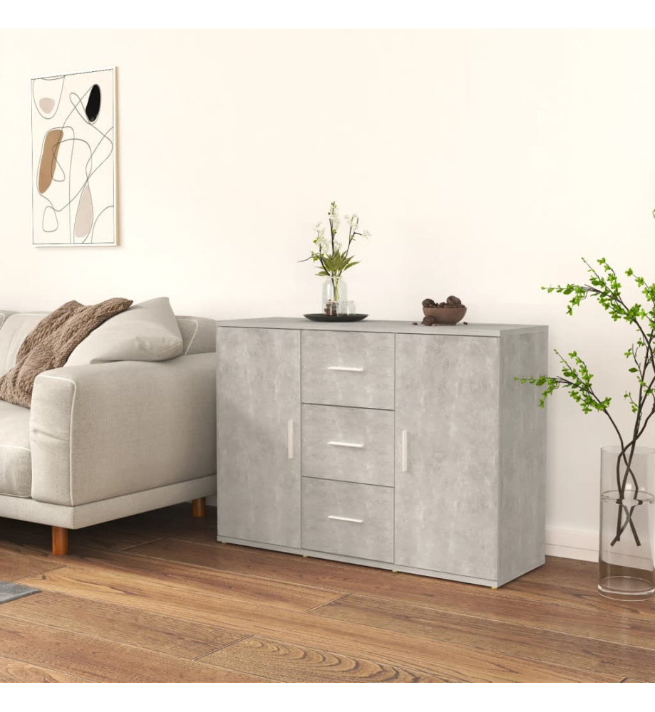 Buffet Gris béton 91x29,5x65 cm Bois d'ingénierie Buffet Gris béton 91x29,5x65 cm Bois d'ingénierie