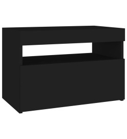 Meubles TV avec lumières LED 2 pcs Noir 60x35x40 cm