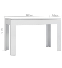 Table de salle à manger Blanc brillant 120x60x76 cm Aggloméré