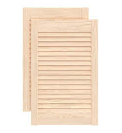 Portes d'armoire à persiennes 2 pcs 61,5x39,4 cm pin massif