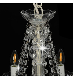 Lustre avec perles Blanc 12 ampoules E14