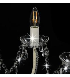 Lustre avec perles Blanc 12 ampoules E14