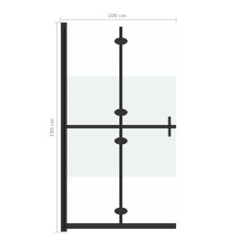 Paroi de douche pliable Verre ESG demi-dépoli 100x190 cm