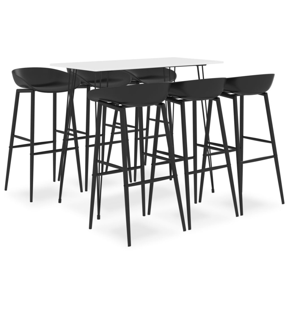 Ensemble de bar 7 pcs Blanc et noir