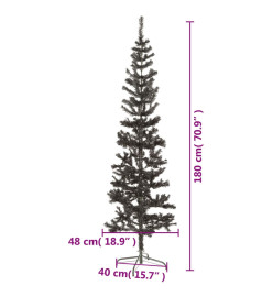 Sapin de Noël étroit Noir 180 cm