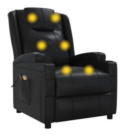 Fauteuil électrique de massage Noir Similicuir