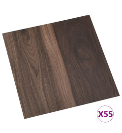 Planches de plancher autoadhésives 55 pcs PVC 5,11 m² Marron