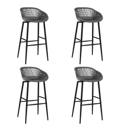 Chaises de bar lot de 4 gris