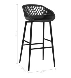 Chaises de bar lot de 4 noir