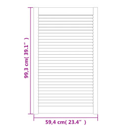 Porte d'armoire à persiennes blanc 99,3x59,4 cm pin massif