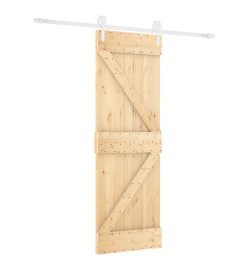 Porte coulissante et kit de quincaillerie 70x210 cm pin massif