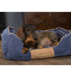 Scruffs Lit à boîte pour chien Highland Bleu XL